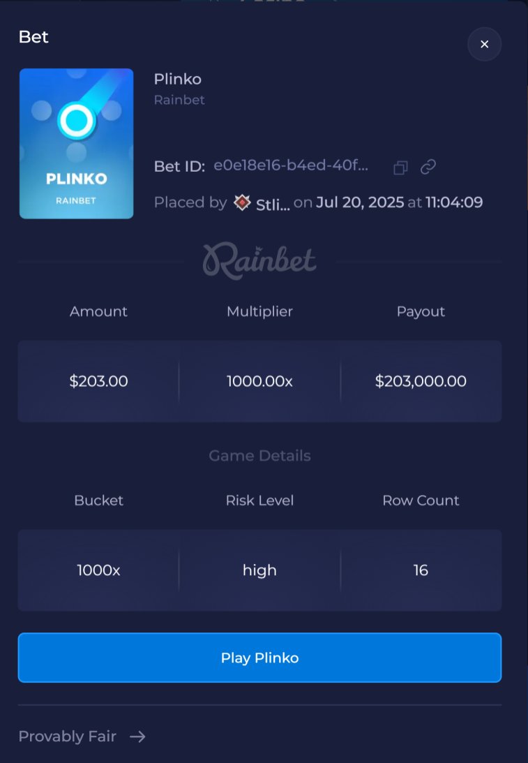 rainbetcom's tweet image. 1000x on Plinko for $203,000 how would you react?
In other news, new Plinko update tomorrow!