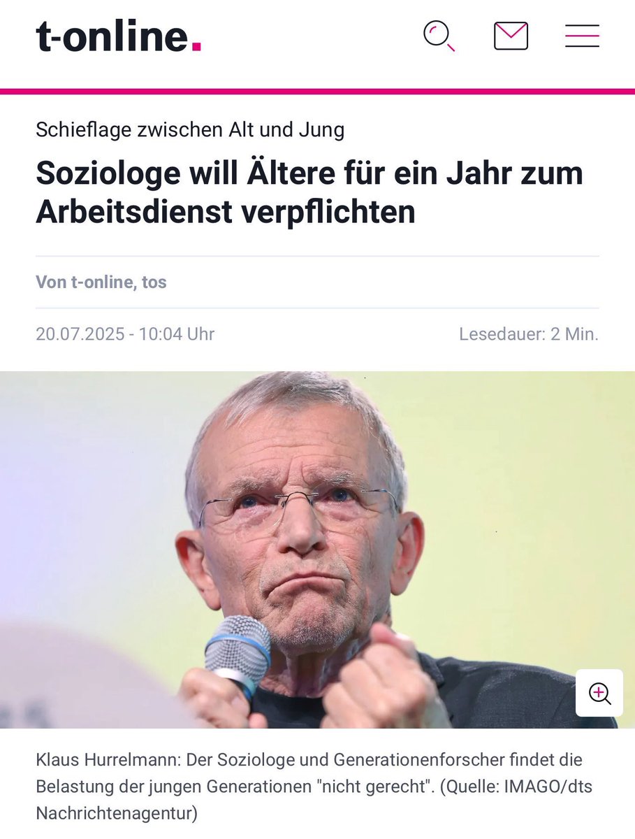 Nailfreak1's tweet photo. Die Älteren, also die #Senioren , haben bereits im Gegensatz zu den Jungen ihr ganzes Leben gearbeitet. Wer sagt es ihm?
Sollten sich 81 jährige öffentlich so äußern? #Hurrelmann https://t.co/QJHy0ZX4lv