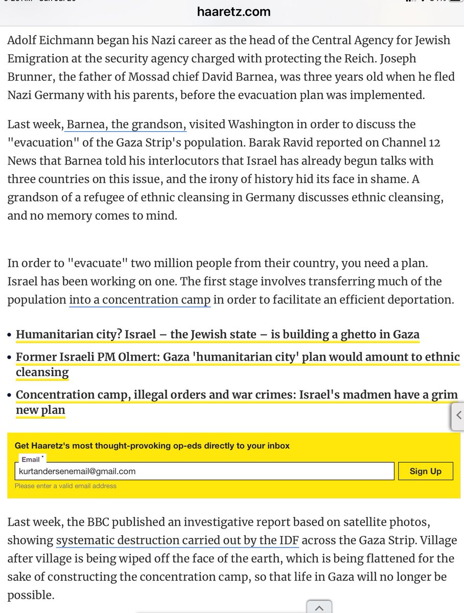 KBAndersen's tweet image. In Haaretz, @gideonle on Israel’s “far-reaching plan” for forced relocation of Palestinians out of Gaza. Powerful lede by this Israeli son of survivors about the Israeli son of a survivor in D.C. last week seeking U.S. help for the mass deportation. To Ethiopia, Indonesia, Libya.