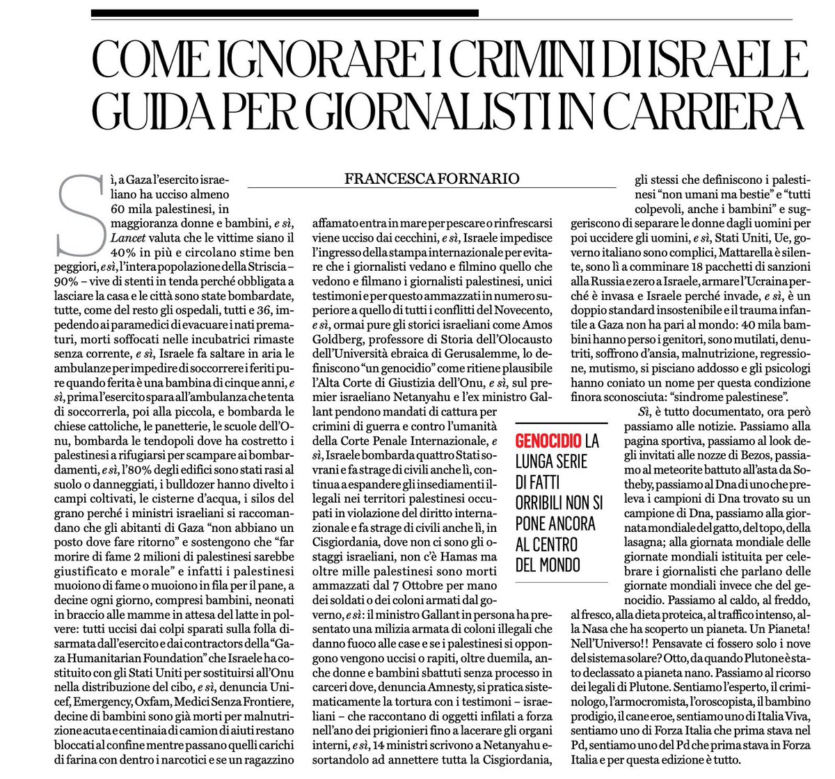IL GENOCIDIO e come ignorarlo. Ho scritto un manuale per giornalisti in carriera.