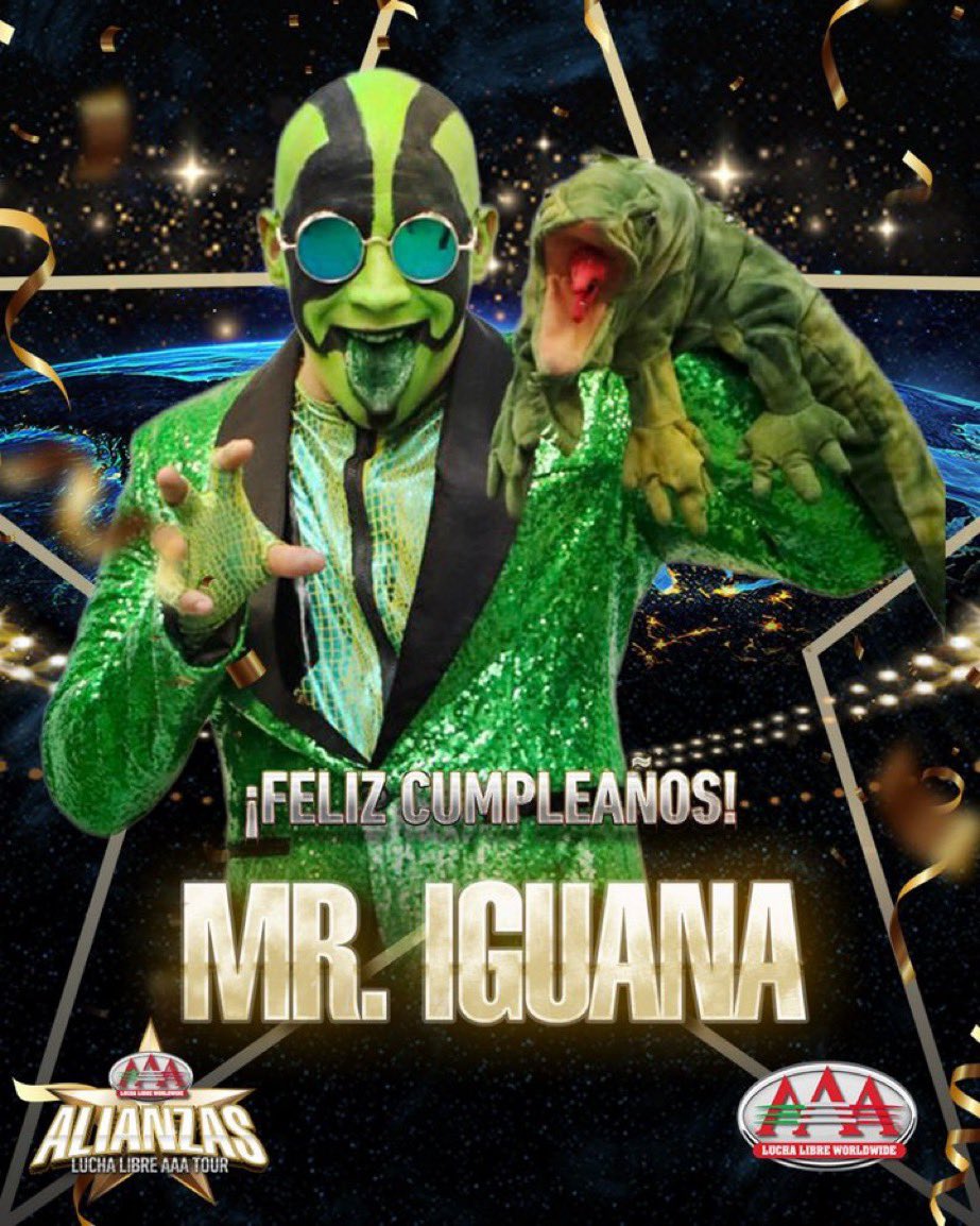 luchalibreaaa's tweet image. Hoy estamos celebrando a @MrIguana. 🥳
¡Feliz cumpleaños! 🎂