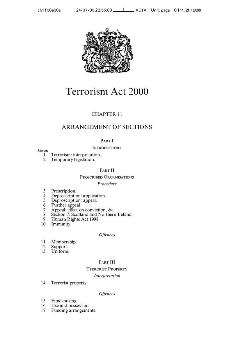 25YearsAgoLive's tweet image. The United Kingdom passes the Terrorism Act 2000, which proscribes 80 organizations as terrorist groups.