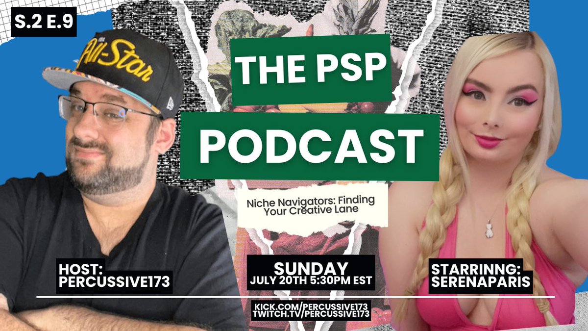 thepsppodcast_'s tweet image. Do you ever struggle finding your niche in the streaming world?!
Well today we are excited to announce that
@serena_parisss will join @Percussive173_
in a new episode of The PSP Podcast where they talk about your finding your niche as a creator.
5:30pm EST 🫶🫡