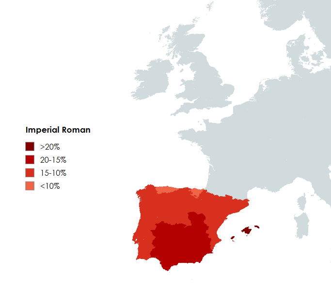 CisalpinePride's tweet image. G25 Iron Age admixture map of modern Iberians.