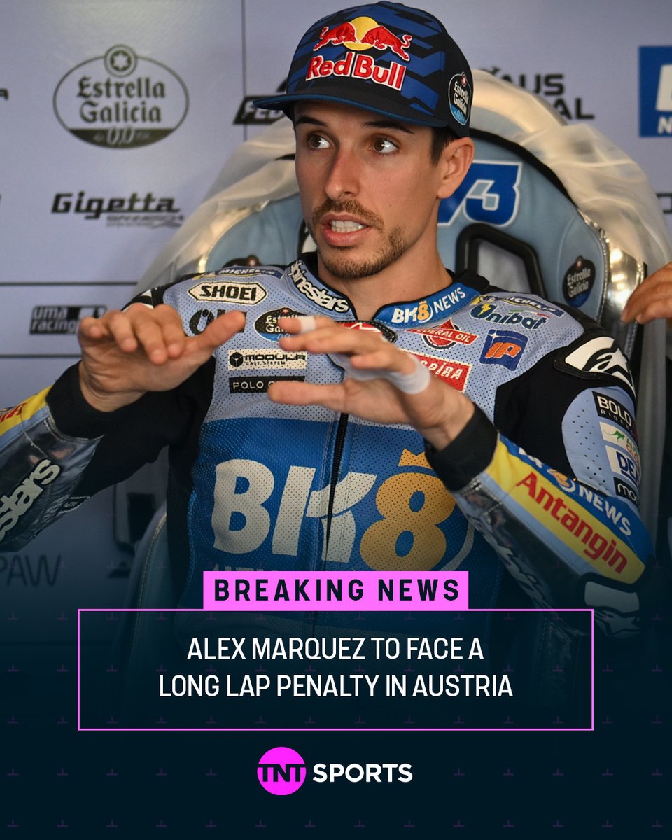 The day gets worse for Alex Marquez 😓

Following his crash with Joan Mir, he’s been given a long lap penalty to face after the summer break at the #AustrianGP 🇦🇹

#MotoGP | #CzechGP