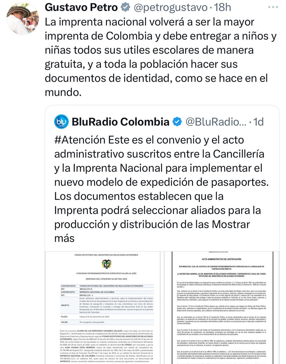 No Petro. La misión de la Imprenta No incluye la entrega de útiles escolares ni la producción masiva de documentos de identidad para toda la población; esas funciones no aparecen en su objeto legal (Decreto 2469 de 2000 ni Ley 109 de 1994)