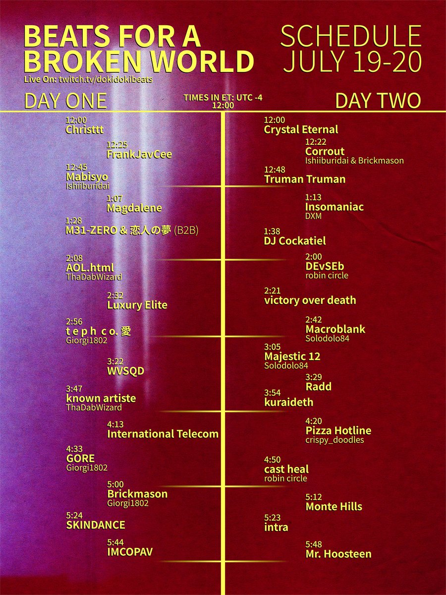 VAULTOFDSCVRIES's tweet image. Hope you're all ready for another day of Beats for a Broken World! We're getting things set up, but we'll be live at 12pm EST!
Our good friend Crystal Eternal will be kicking things off first for Day 2! We hope to see you there!