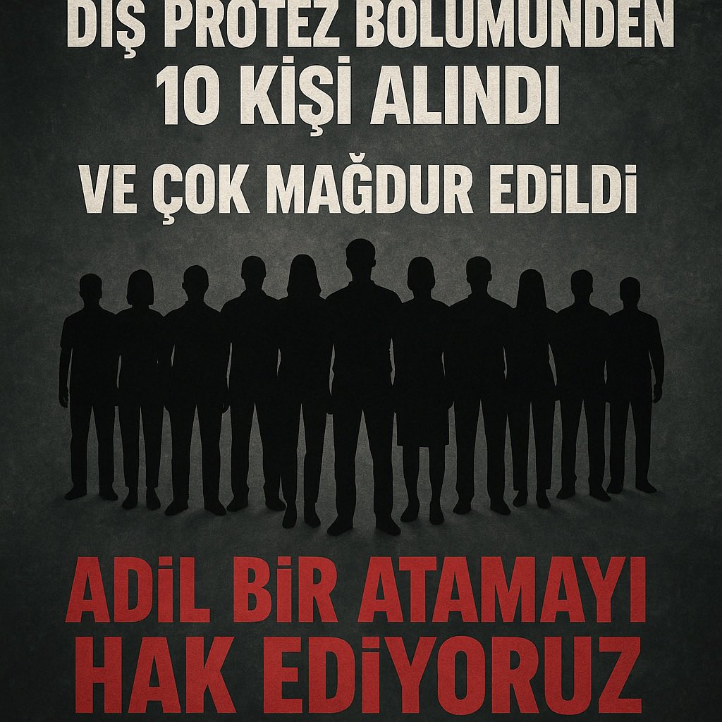 Diş Protez Teknikerlerinin yıllardır istihdam sorunuyla mağdur olduğu ve bu atama döneminde de 10 gibi bir atama sayısının verilmesi kabul edilemez bir durumdur.
<a href="/drmemisoglu/">Prof. Dr. Kemal Memişoğlu</a>
#DişProtezeAdilAtama