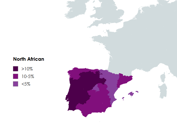 CisalpinePride's tweet image. G25 Iron Age admixture map of modern Iberians.