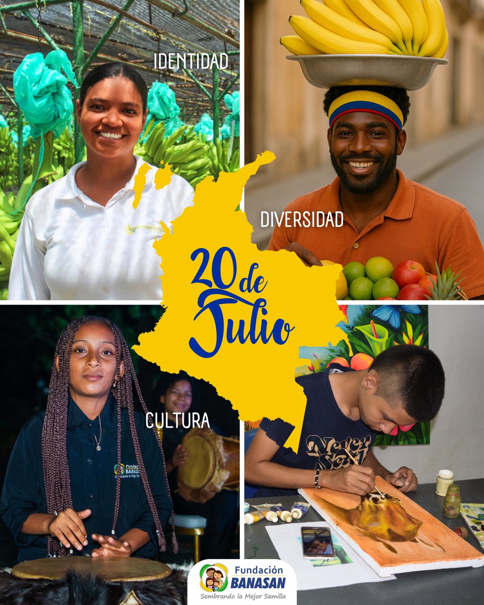 🇨🇴 Hoy celebramos a Colombia construyendo oportunidades.
En este 20 de julio, desde la Fundación Banasan reafirmamos nuestro compromiso con las comunidades que dan vida a nuestra región.
Trabajamos cada día por una Colombia más justa, educada y con futuro para todos.