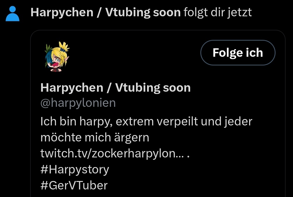 venomion_shadow's tweet image. Danke schön @harpylonien
Ich freue mich immer sehr darüber ^^