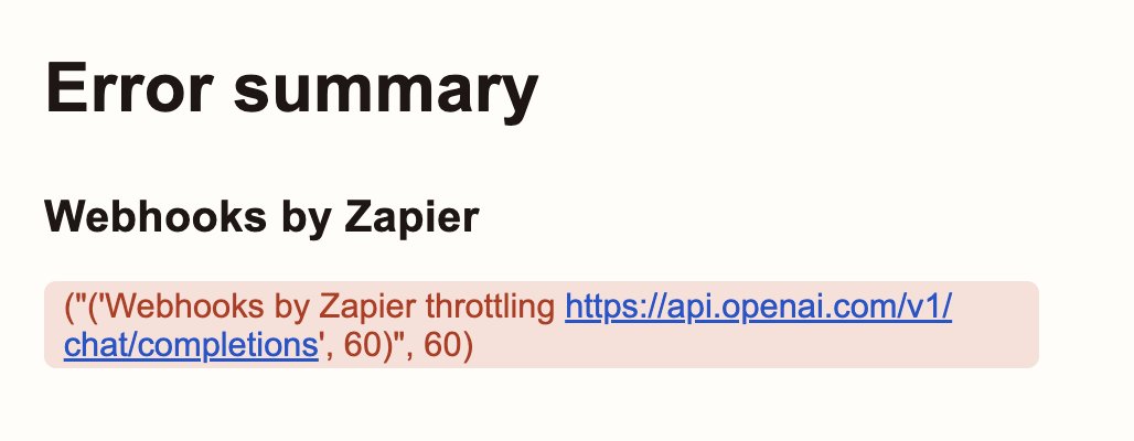AdrianDiazMarro's tweet image. Algún experto en la sala que me ayude con este error de Zapier al automatizar el correo con chatgpt?