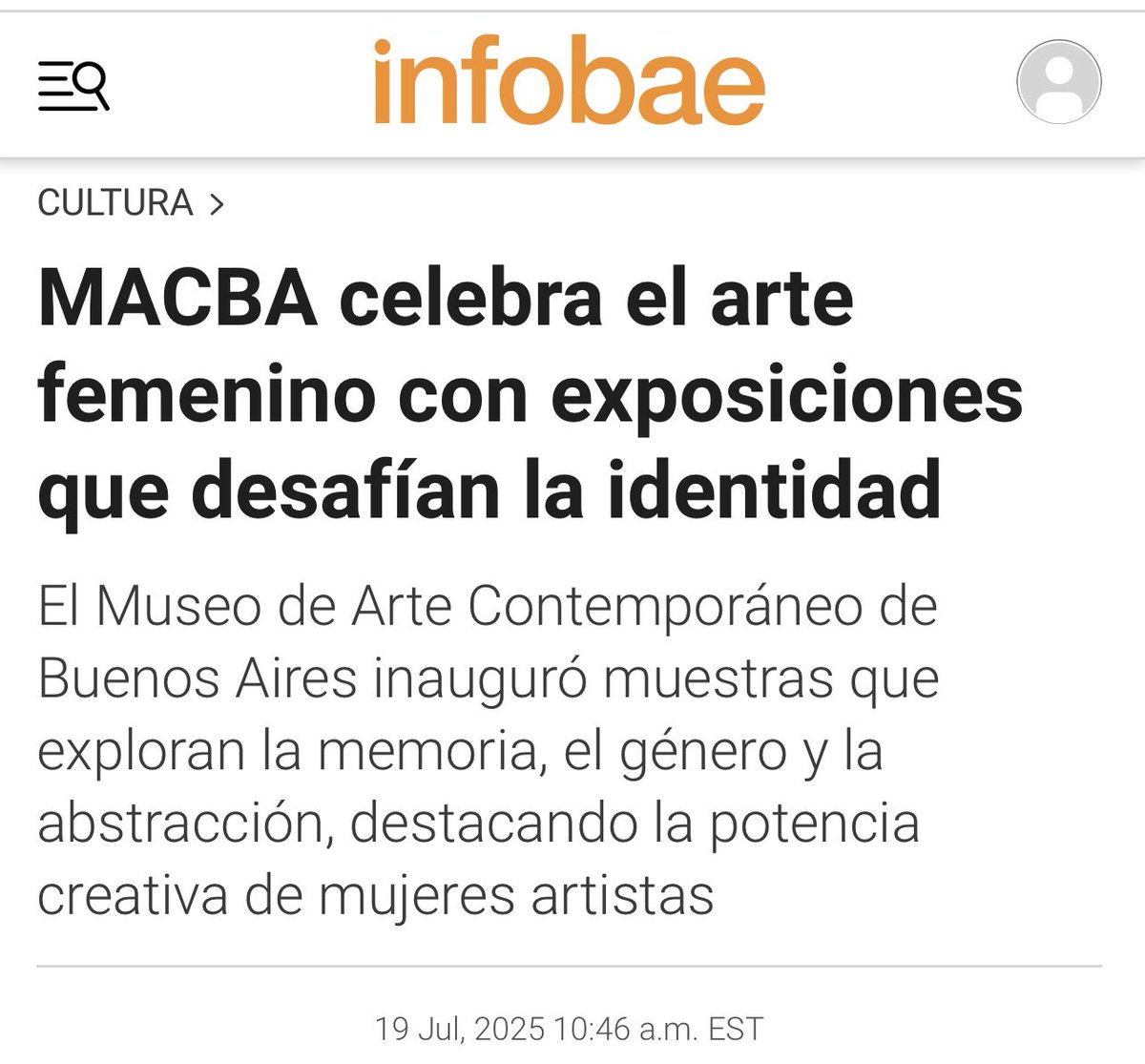 MACBA Buenos Aires (@museomacba) on Twitter photo 🔴 Agradecemos a <a href="/infobae/">infobae</a> por la hermosa reseña de las nuevas exposiciones: 
Candelaria TRAVERSO “Aquello que persiste”
Belén Romero Gunset “Bésame, estoy entrenando”
Mujeres en la Colección MACBA “Pulsaciones”
🔺Abierto de 12 a 19 hs. 🔺
Link: infobae.com/cultura/2025/0… 🔴 Agradecemos a <a href="/infobae/">infobae</a> por la hermosa reseña de las nuevas exposiciones: 
Candelaria TRAVERSO “Aquello que persiste”
Belén Romero Gunset “Bésame, estoy entrenando”
Mujeres en la Colección MACBA “Pulsaciones”
🔺Abierto de 12 a 19 hs. 🔺
Link: infobae.com/cultura/2025/0…