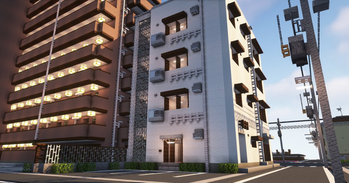 マンション・雑居ビル・住宅です  #Minecraft #マイクラ #マインクラフト #minecraft建築コミュ #箱井市