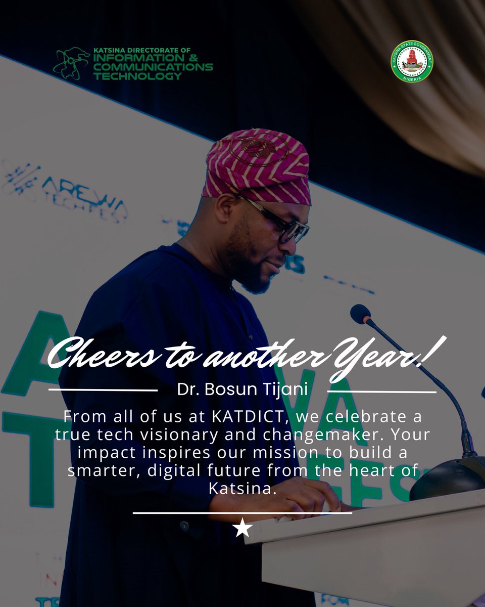 Katsina Directorate of ICT (@katdict) on Twitter photo A visionary leader whose work continues to shape the future of tech in Nigeria and across Africa
Your dedication to innovation, youth empowerment & digital transformation lights the way
From Katsina to the continent, more impact, bold ideas & progress ahead
<a href="/bosuntijani/">Dr. 'Bosun Tijani</a> <a href="/9aufal/">Naufal Ahmad Sr. 🇳🇬</a> A visionary leader whose work continues to shape the future of tech in Nigeria and across Africa
Your dedication to innovation, youth empowerment & digital transformation lights the way
From Katsina to the continent, more impact, bold ideas & progress ahead
<a href="/bosuntijani/">Dr. 'Bosun Tijani</a> <a href="/9aufal/">Naufal Ahmad Sr. 🇳🇬</a>
