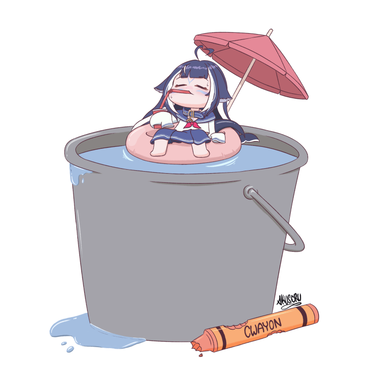 AkuseruDesuYo's tweet image. Always keep your pocket womper cooled and hydrated in the summer 🐬🍹🏖️
#ShylilyArt