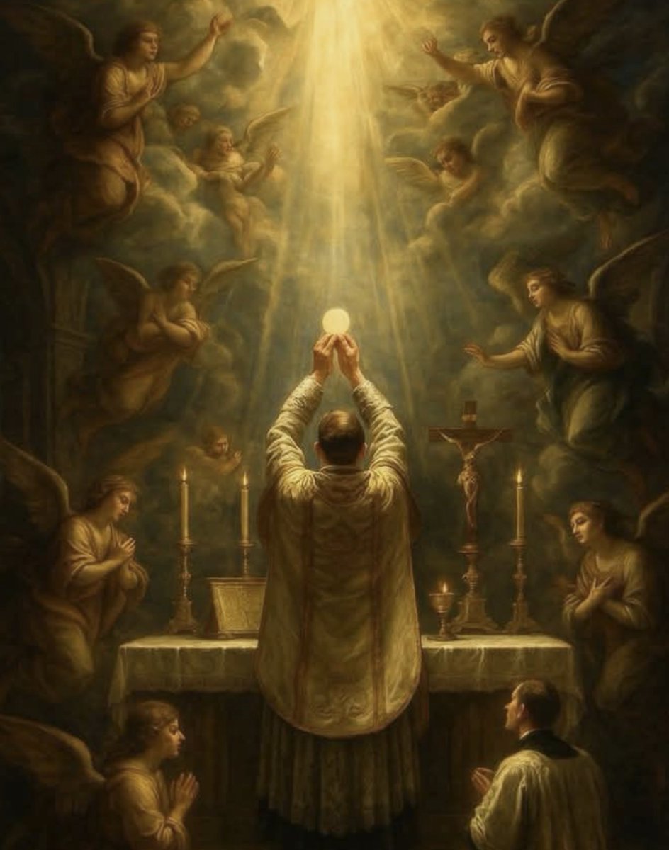 prayandfast2's tweet image. "Let heaven exult when Christ, the Son of the Living God, is on the altar in the hands of the priest."
- St. Francis of Assisi