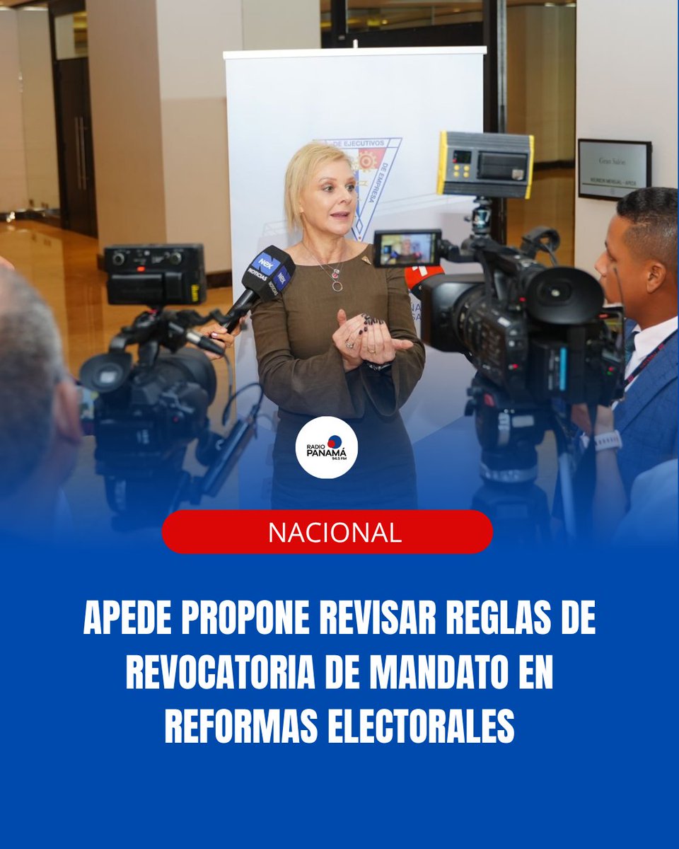 #Nacional | Ante el creciente número de solicitudes de revocatoria de mandato contra autoridades electas por libre postulación, la Asociación Panameña de Ejecutivos de Empresa (APEDE) planteó la necesidad urgente de revisar este mecanismo dentro del proceso de reformas al sistema