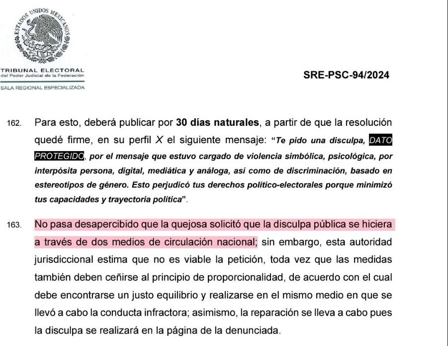 Fernando Belaunzarán (@ferbelaunzaran) on Twitter photo Mi abuela Rebe decía que “para mentir y comer pescado, se necesita mucho cuidado”.
Pues la diputada <a href="/DianaKarinaBa/">Diana Karina Barreras</a>, mundialmente conocida como Dato Protegido, no lo tuvo.
Asegura que una sola disculpa de <a href="/KarlaMaEstrella/">Karla Estrella</a> era suficiente y que no necesitaba que fuera pública. Mi abuela Rebe decía que “para mentir y comer pescado, se necesita mucho cuidado”.
Pues la diputada <a href="/DianaKarinaBa/">Diana Karina Barreras</a>, mundialmente conocida como Dato Protegido, no lo tuvo.
Asegura que una sola disculpa de <a href="/KarlaMaEstrella/">Karla Estrella</a> era suficiente y que no necesitaba que fuera pública.