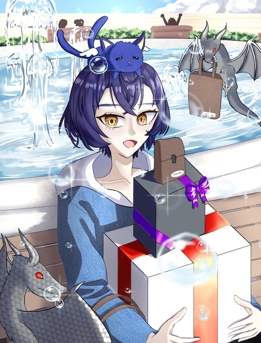 #LIVEかなっと
というわけで、一枚絵のパネルが無事に開きました！！
お買い物を楽しむエアル君です！

イベント開始までの限られた時間の中、ものすごいスピードで仕上げてくださった絵師様、本当にありがとうございました！