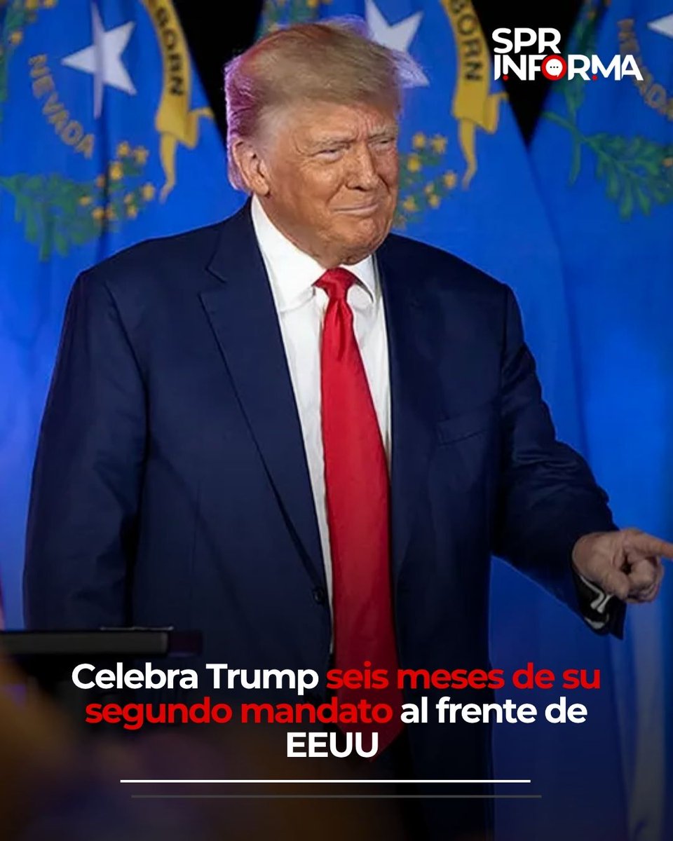 SPR Informa (@sprinforma) on Twitter photo #Internacional
El presidente de #EstadosUnidos, Donald Trump (<a href="/POTUS/">President Donald J. Trump</a>), celebró que este sábado 20 de julio se cumplen seis meses de su segundo mandato al frente de la Casa Blanca, el cual consideró es “uno de los más trascendentales de cualquier presidente”. En un mensaje en su #Internacional
El presidente de #EstadosUnidos, Donald Trump (<a href="/POTUS/">President Donald J. Trump</a>), celebró que este sábado 20 de julio se cumplen seis meses de su segundo mandato al frente de la Casa Blanca, el cual consideró es “uno de los más trascendentales de cualquier presidente”. En un mensaje en su
