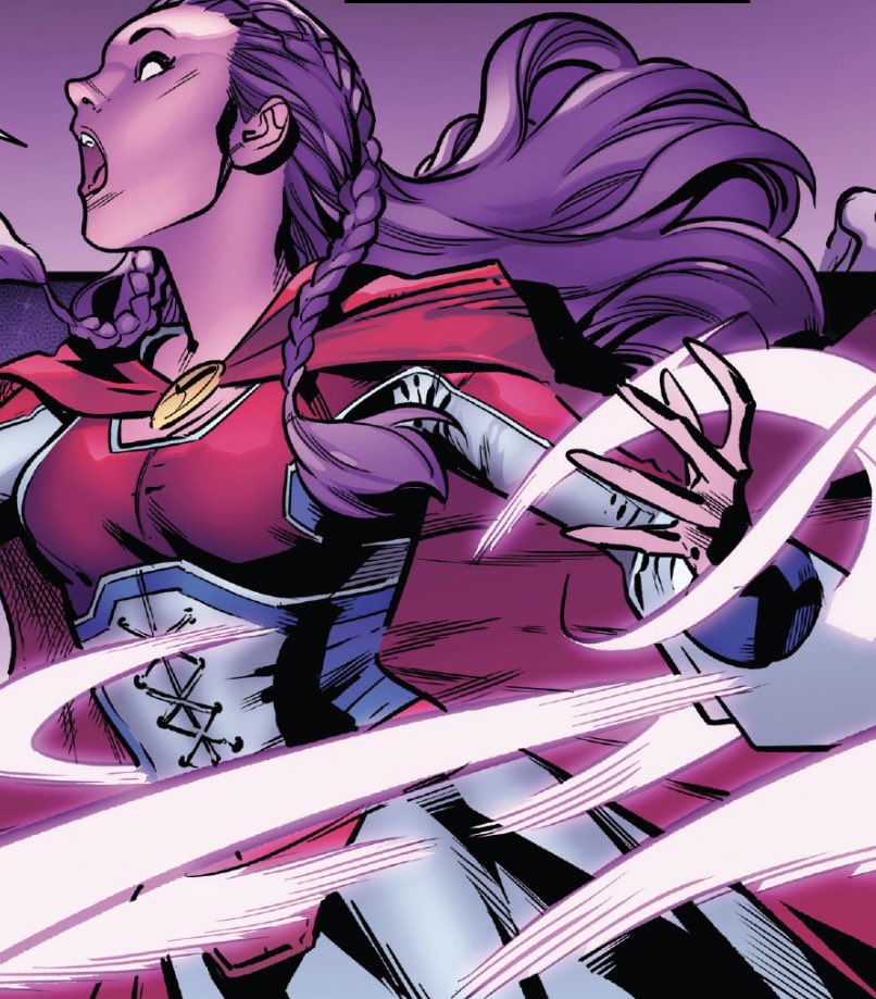 MentalMonarch's tweet image. “Dedicated to the study of psionic sorcery rather than the blade, her focused totality turned inward...Elspeth’s psychic powers are extremely honed.”
Earth-13059, Elspeth Braddock, Captain Britain