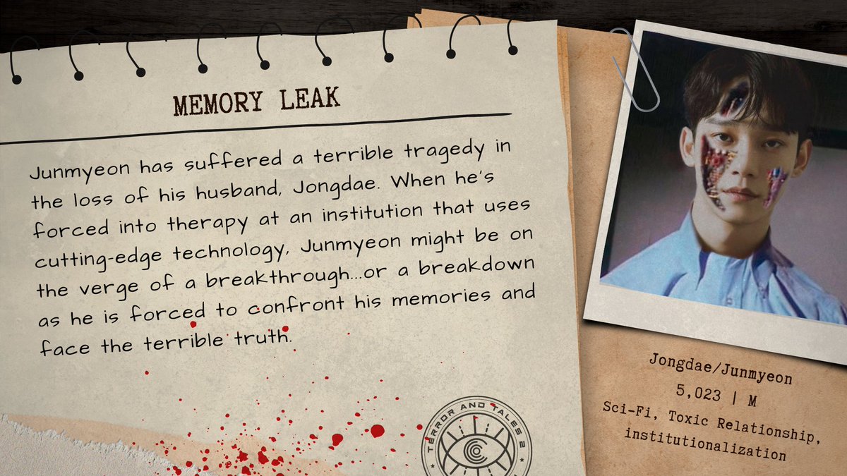 Memory Leak
🔎 Kim Jongdae/Kim Junmyeon
🔎 ~5k Words
🔎 Mature

📎 archiveofourown.org/works/67464376