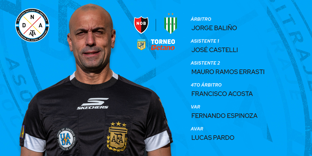 ArbitrajeAFA's tweet image. 🏆 #TorneoBetano
🗓 Fecha 2
⚽ @Newells - Banfield (@CAB_oficial)
⏱ 16.45
🧑⚖️ Cuerpo arbitral 👇