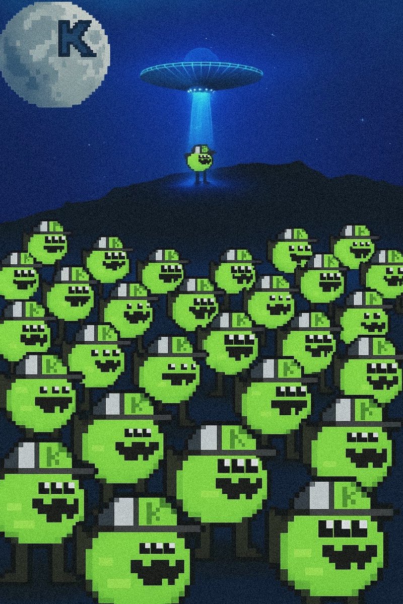 Alnitak34's tweet image. That 'K' on the moon? It was a sign! The @skrumpeys are here, and they're coming for @KuruExchange. Looks like someone's about to have a very... green... trading day. 👽💚 #KuruExchange