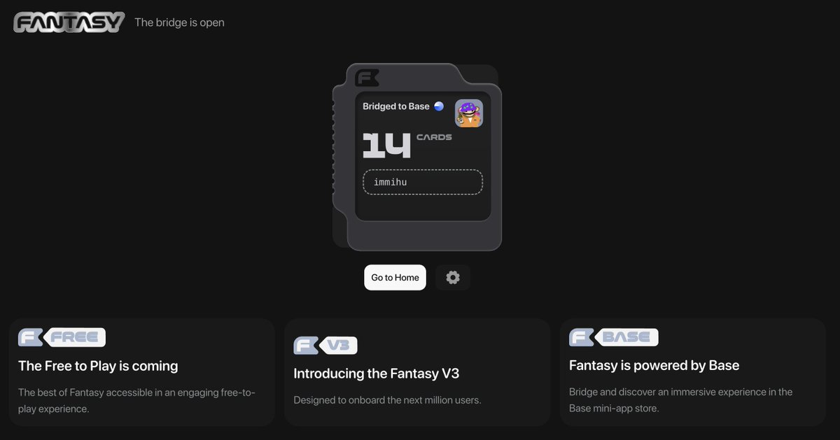 immihu.web3 🎙️ (@immihu) on Twitter photo Sáng hôm nay, mình vào <a href="/fantasy_top_/">fantasy.top</a>, một ứng dụng social-gaming trên Blast.
Bất ngờ là dự án đã thông báo chuyển sang Base sau một thời gian dài gắn bó với Blast từ khi mainnet. Bất ngờ hơn là quá trình chuyển đổi chỉ tốn 5 giây. Một buttom đã chuyển tài Sáng hôm nay, mình vào <a href="/fantasy_top_/">fantasy.top</a>, một ứng dụng social-gaming trên Blast.
Bất ngờ là dự án đã thông báo chuyển sang Base sau một thời gian dài gắn bó với Blast từ khi mainnet. Bất ngờ hơn là quá trình chuyển đổi chỉ tốn 5 giây. Một buttom đã chuyển tài