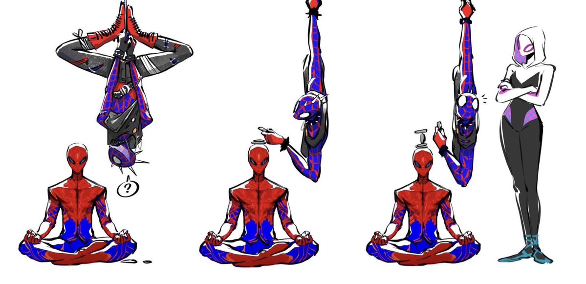thinkgwen's tweet image. concept art of gwen, pav and hobie designed by lena sayaphoum
via @/lenasayaphoum on instagram