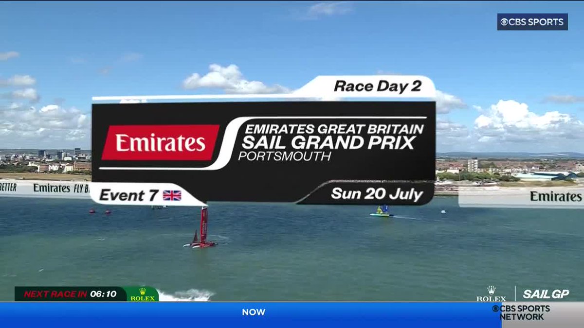 CBSSportsNet's tweet image. Time to go sailing ⛵️
@SailGP action starts now on CBS Sports Network!