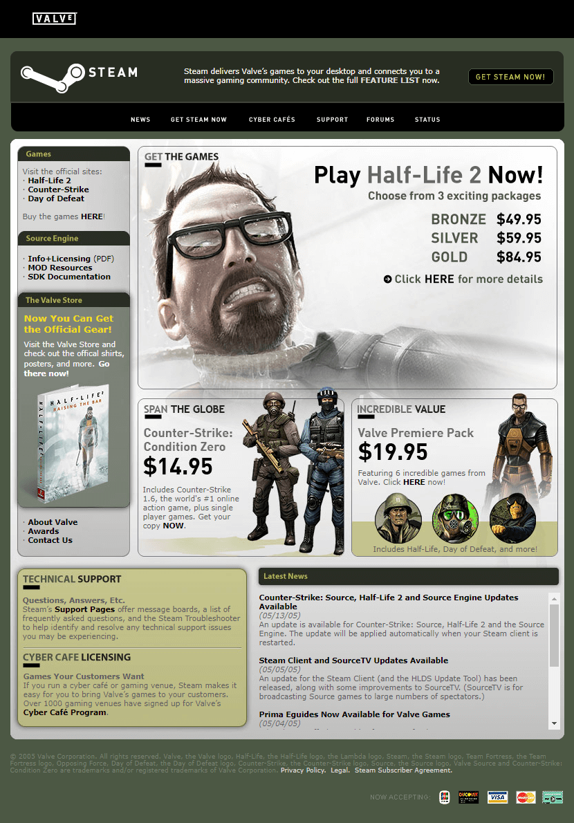 WebDesignMuseum's tweet image. Steam website in 2005

#WebDesignHistory