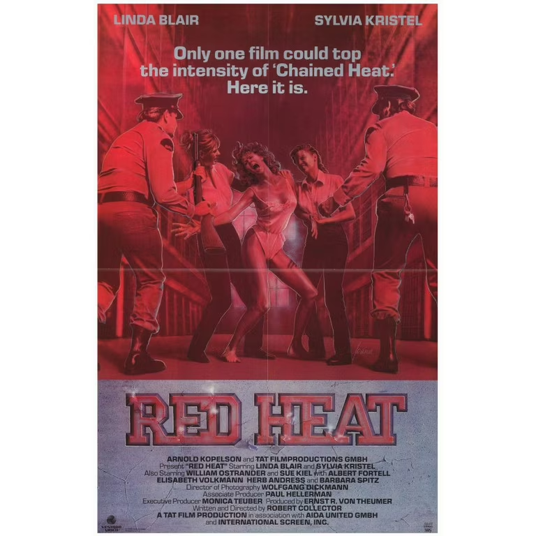 RED HEAT (1985): Not a follow up to ultra-sleazy Chained Heat, but a much more serious &amp; grim WIP flick with Blair as innocent American tourist suspected of being CIA spy and thrown in disgusting East German prison; sadistic "top bitch" Kristel makes life hell for everyone. 3.5/5