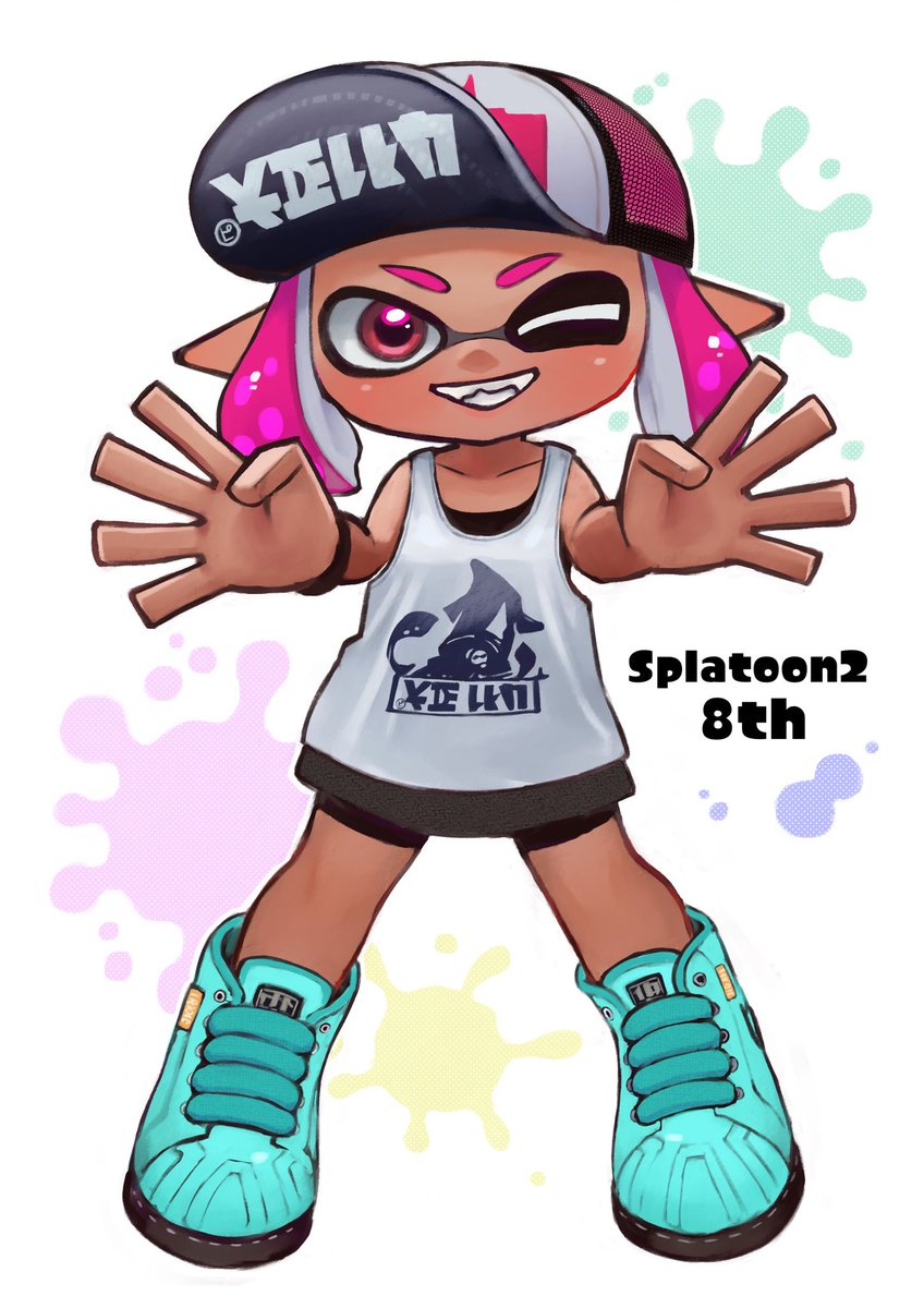 oekakirisuke's tweet image. スプラトゥーン2、8周年おめでとう🎈

 #Splatoon2八周年
 #スプラトゥーン28周年