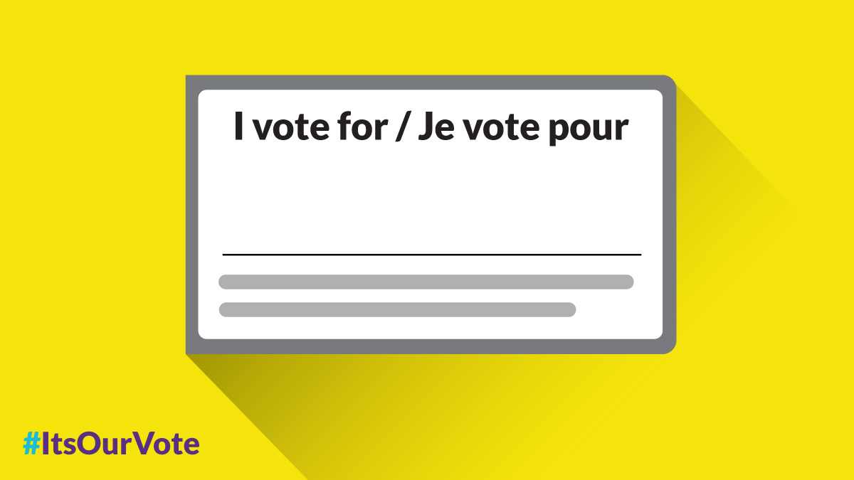 ElectionsCan_E's tweet image. Voting by #SpecialBallot? To mark your ballot, you have to write the name of the candidate you are voting for.
Don’t worry—We won’t reject a special ballot if you spell it wrong. If the ballot clearly indicates your intent, it will be counted. 🗳️