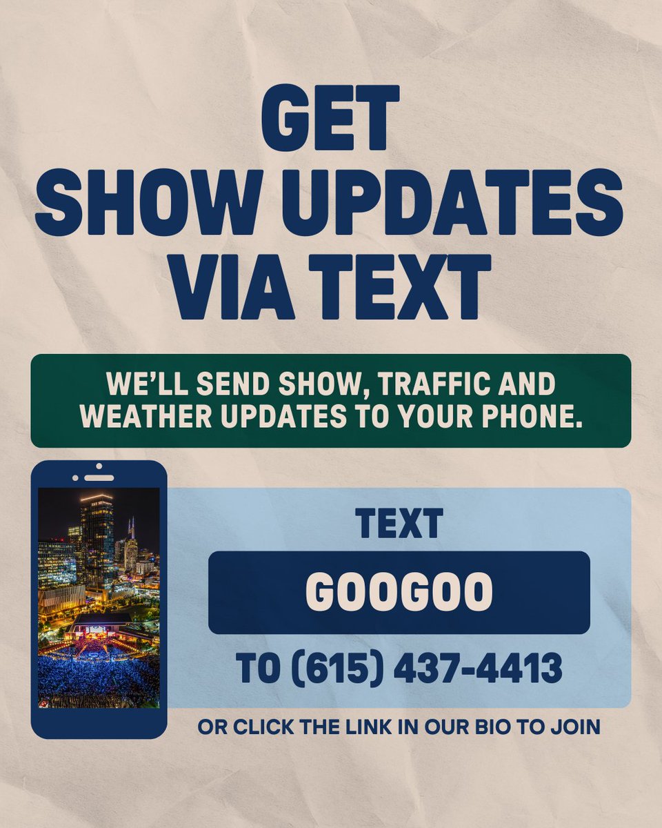 Ascend_amp's tweet image. β¨ TONIGHT - SUNDAY 7/20 β¨ Goo Goo Dolls with Dashboard Confessional
at Ascend Amphitheater!
ποΈ Gates Open: 6:00 PM
πΆ Show Time: 7:30 PM
π² Want updates on tonight's event? Text "GOOGOO" to +1 (615) 437-4413
β¬οΈ Check out our upgrades π livemu.sc/3GHbI0u