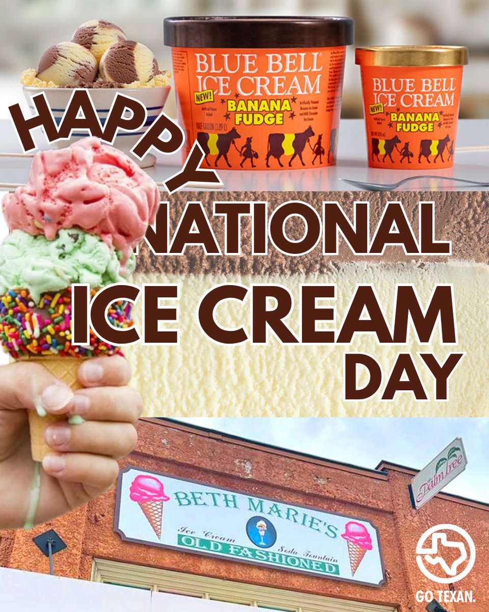 GOTEXAN's tweet image. Commissioner Sid Miller welcomes you to explore the bold, local taste of Texas ice cream this National Ice Cream Day🍨
🍦 Go and find your next favorite scoop from a GO TEXAN Partner!
#GOTEXAN #NationalIceCreamDay #TexasDairy #TexasMade