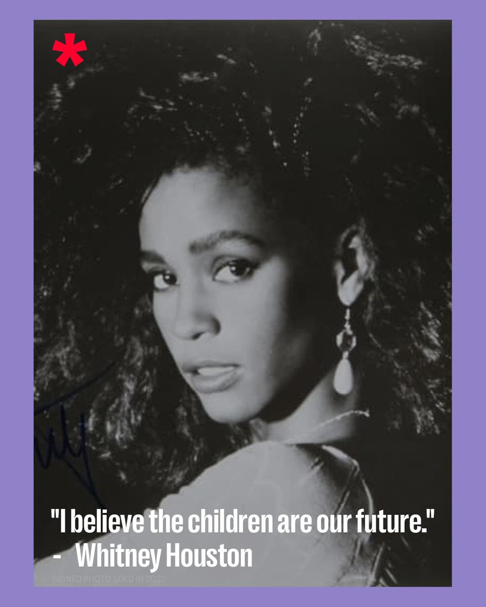JuliensAuctions's tweet image. Today, we’re reflecting on how one powerful line from Whitney Houston reminds us: our hope and legacy live in the hands of the next generation.
The lyric, from her iconic rendition of George Benson's “Greatest Love of All,” is a challenge to us all: to listen more, invest…