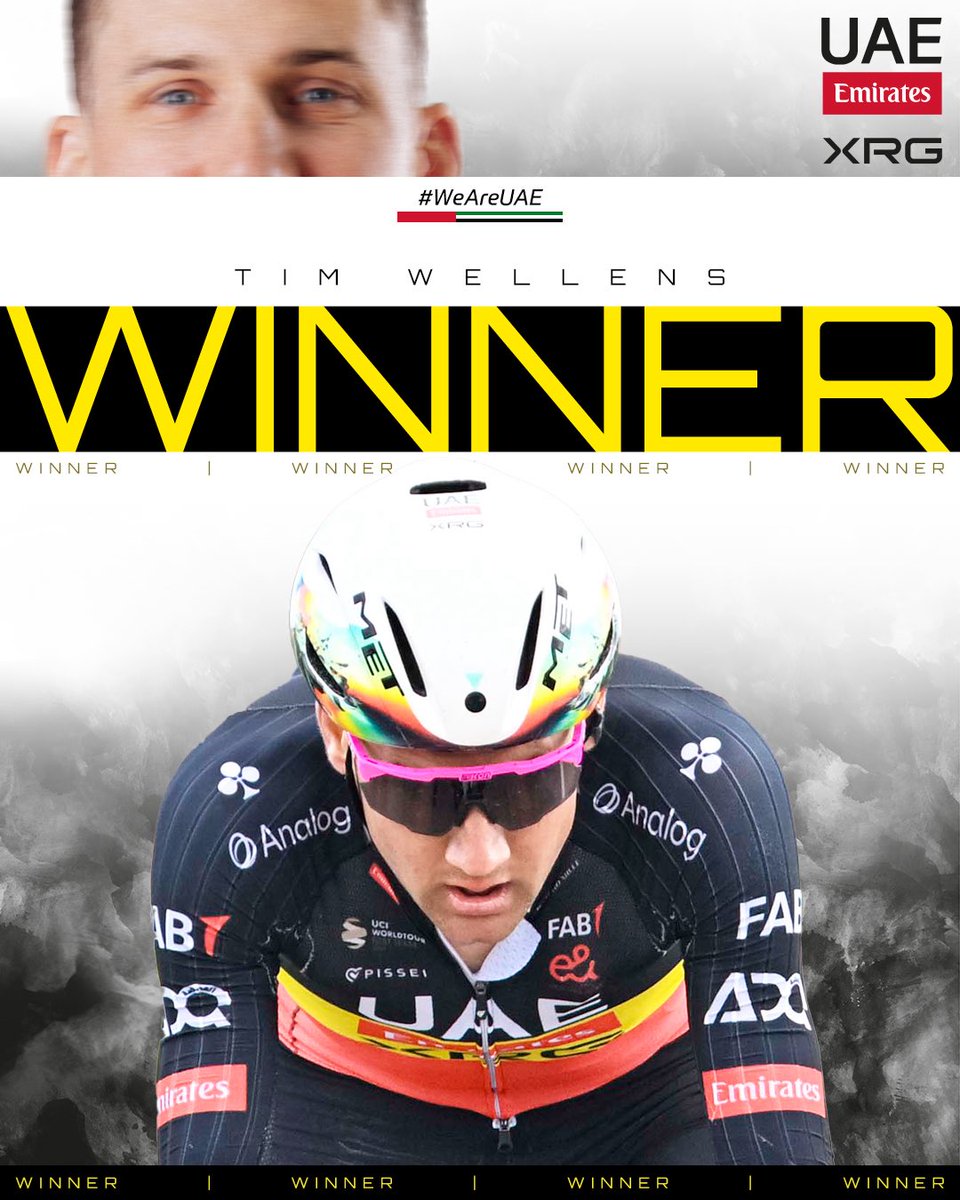 TeamEmiratesUAE's tweet image. It’s breakaway brilliance from @Tim_Wellens! The Belgian national champion wins stage 15 of the #TDF2025 🥇
With 43.5km to go, Tim made his stage-winning attack from the lead group and never looked back! And didn’t he look fabulous 🤩
Tim, you’ve done it! A TDF stage win 🙌🏻…