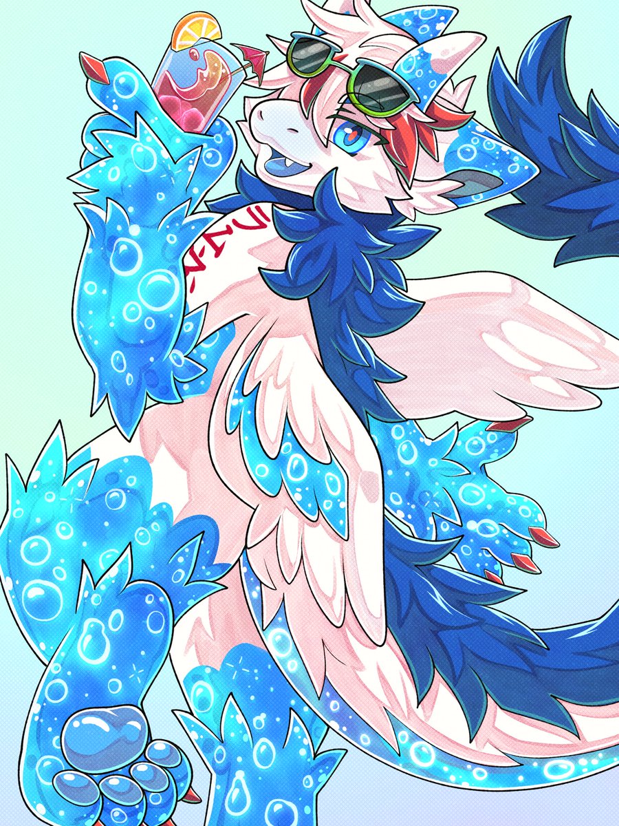 Wockykun's tweet image. Bubbly dragon for @FizzySodaIsland 🫧