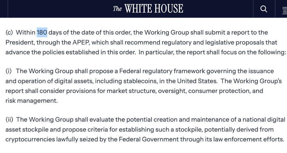 BTCjunkies's tweet image. JUST IN: 🇺🇸 President Trump's administration to release its first Bitcoin & crypto policy report on July 22 as required by EO 14178.