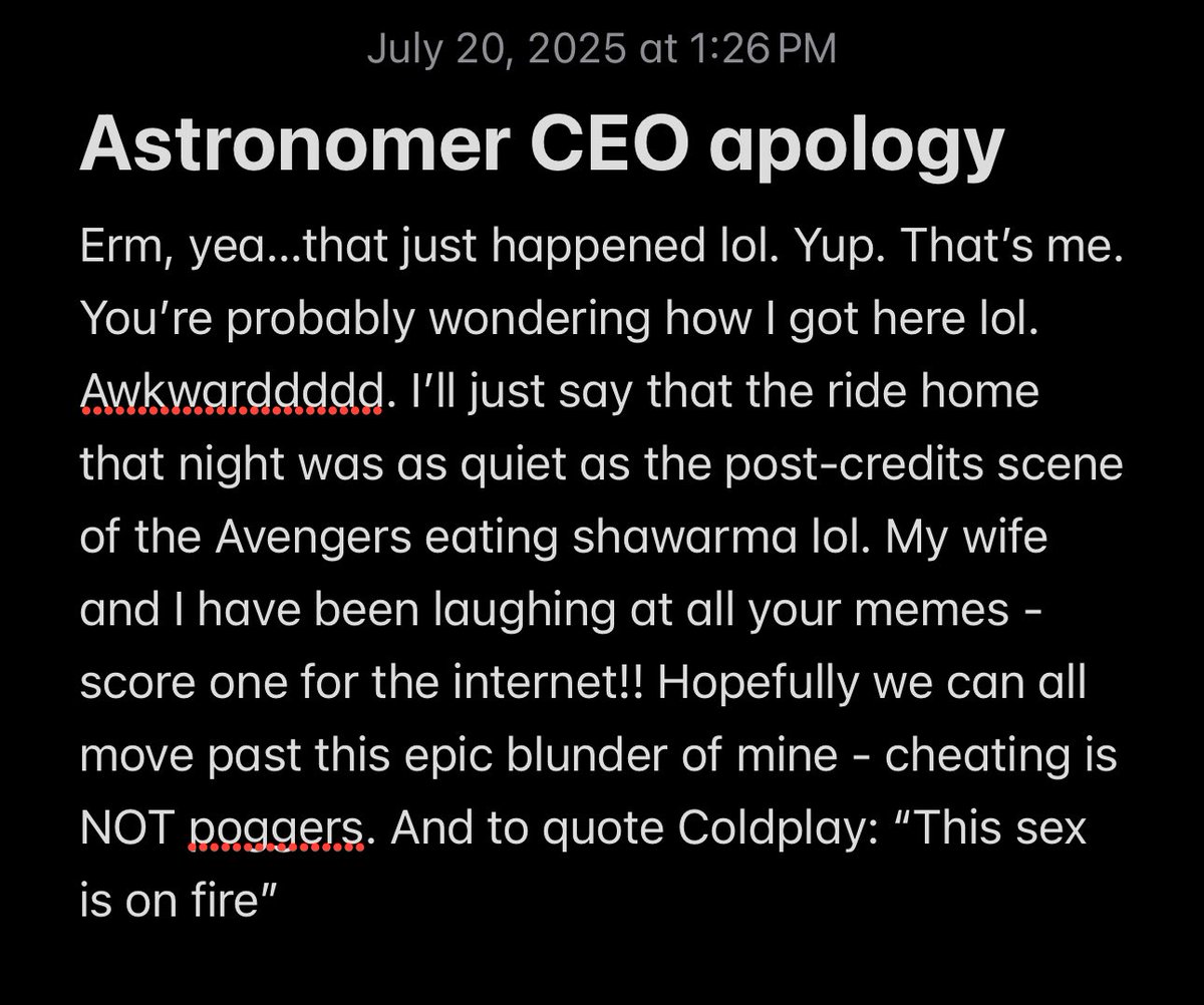 BREAKING: Astronomer CEO issues public apology