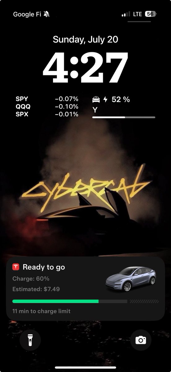mikepat711's tweet image. The live supercharging notifications rule. They even have a progress bar on the Dynamic Island.
T the best