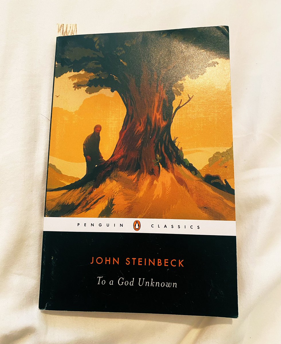 Doonvorcannon's tweet image. Now reading To a God Unknown by Steinbeck. Early impressions remind me of Pan by Hamsun. Folk religion/pagan feel, with nature being so alive and virile it feels like the main character. Beautifully described setting.