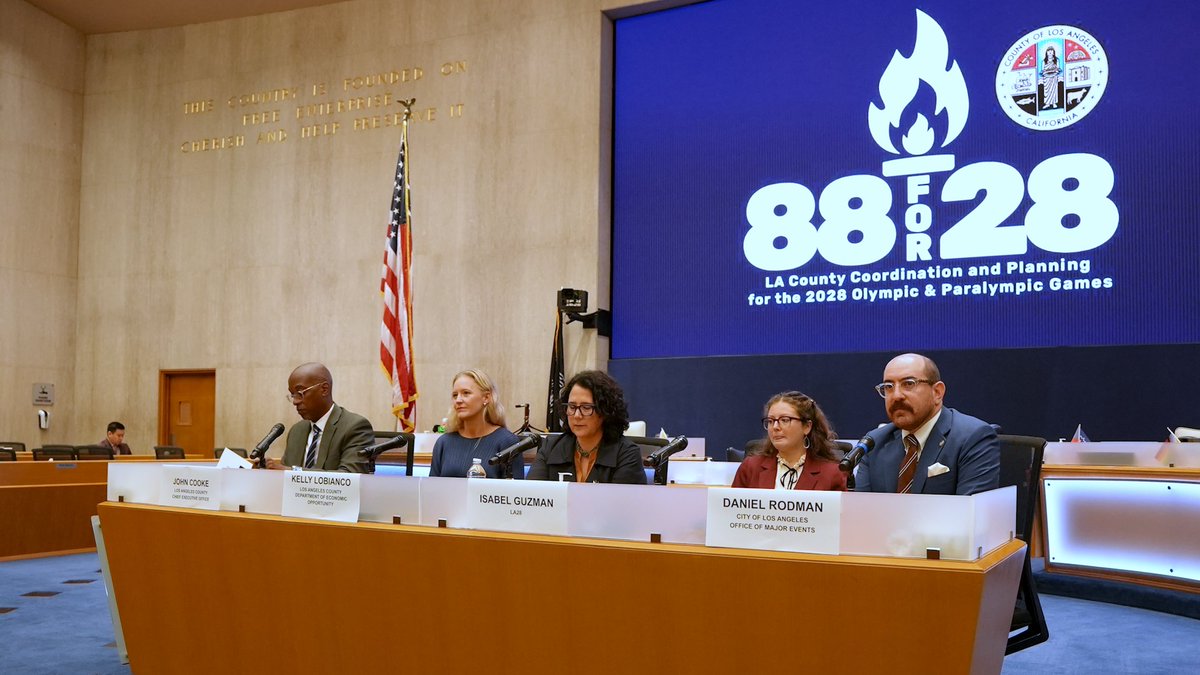 EconOppLA's tweet image. As LA County prepares to welcome the world for the 2028 Olympic and Paralympic Games, DEO joined all 88 cities for a quarterly planning meeting focused on regional collaboration and inclusive community engagement.