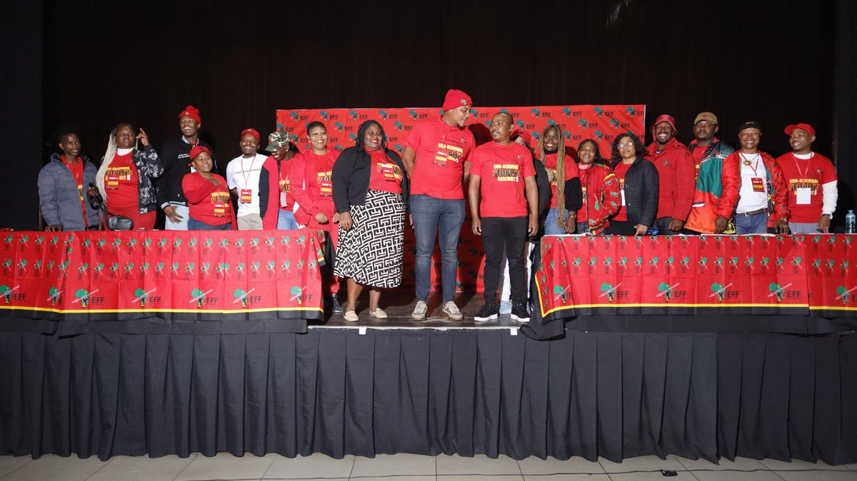 EFFGautengProv's tweet image. 🚨In Pictures🚨
Earlier today, the 1st Subregional Peoples Assembly of the EFF Tshwane 3, successful elected the Chairperson Benjamin Mathebula, Secretary Katlego Chauke, Treasurer Mashudu Phalandwa and 15 Additional Members.
#EFFSRPA