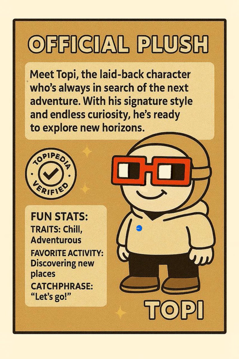 BasedTopi's tweet image. What if you saw a Topi in a store…
You saw the packaging.
You picked it up.
Hugged it.
And the tag had a QR code that took you straight into their world — stories, games, lore, all onchain.
Sounds fun. Should we do it?