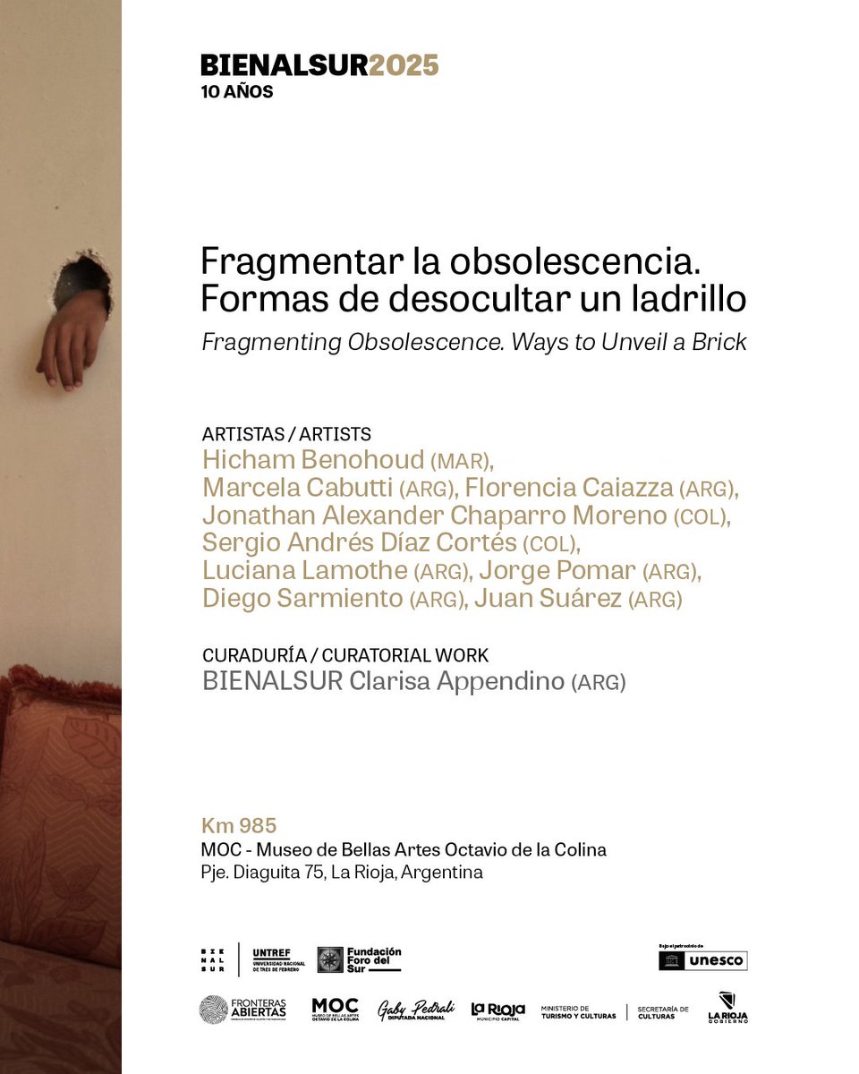 En los próximos días el MOC y el EAC serán espacio de encuentro para toda la comunidad riojana, artistas, curadores, hacedores y hacedoras culturales, de apreciación y de disfrute del arte como un derecho.

Felices de ser parte de <a href="/BIENALSURarte/">BIENALSUR</a> 
#LaRiojaestáBIENALSUR