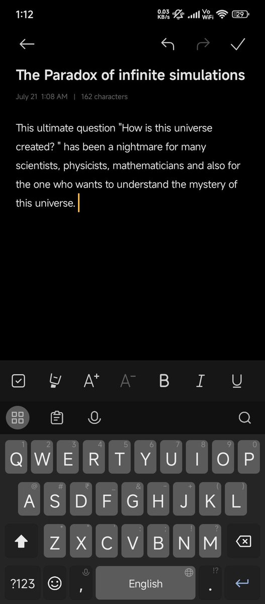 Anilcodes01's tweet image. Writing something interesting ✍️
The Paradox of infinite simulations.
#universe #absurdity #theory #humanity #paradox